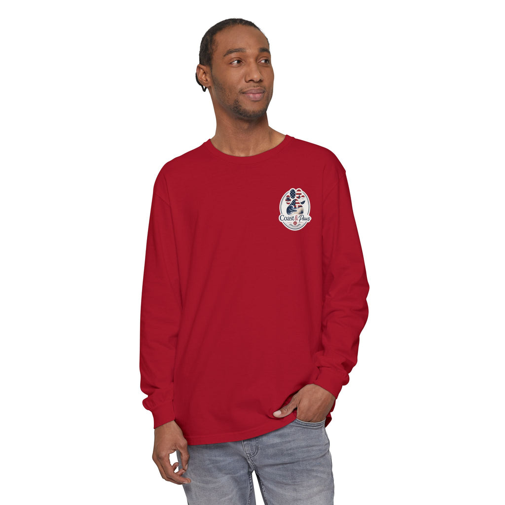 Patriotic Coast & Paws Signature Long Sleeve T‑Shirt