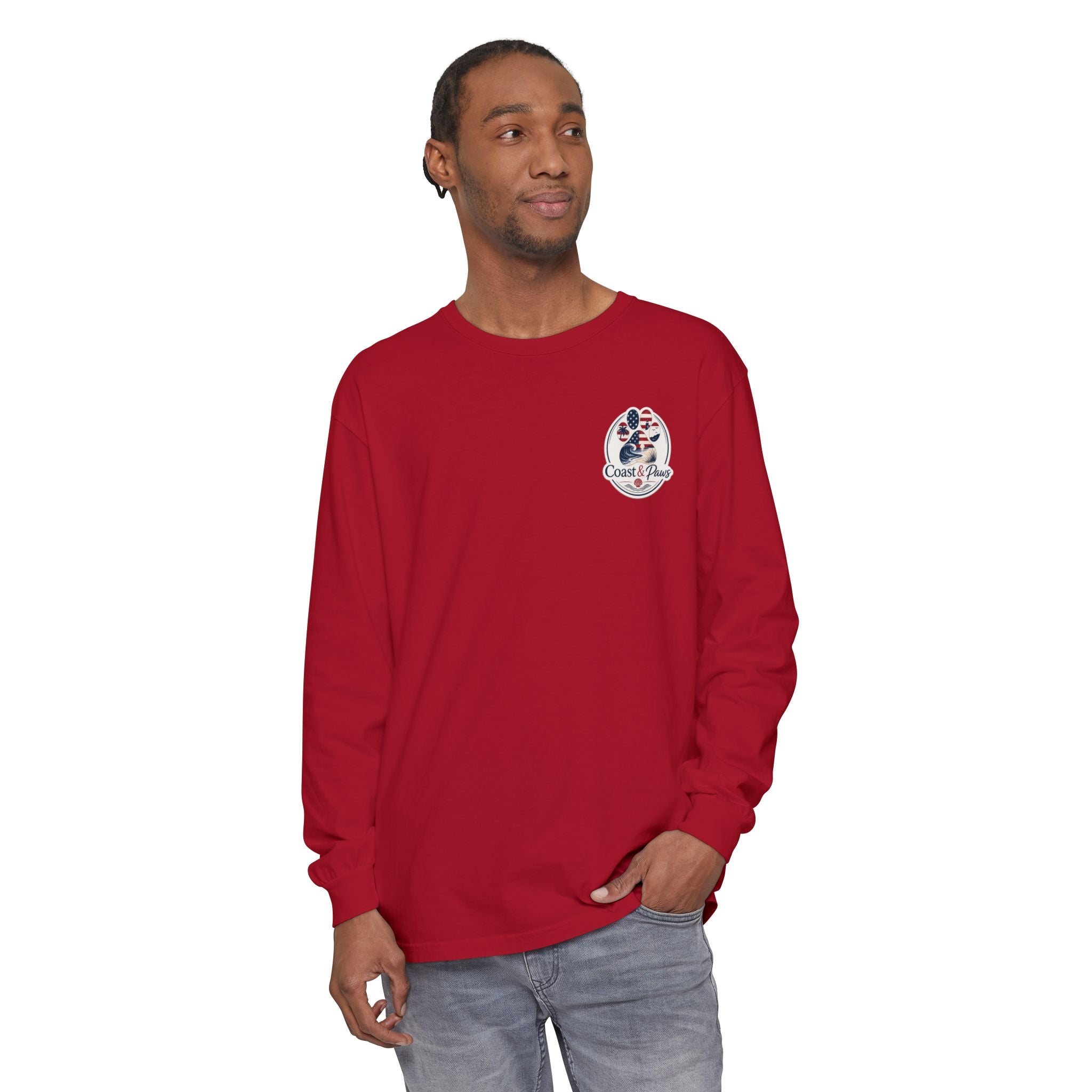 Patriotic Coast & Paws Signature Long Sleeve T‑Shirt