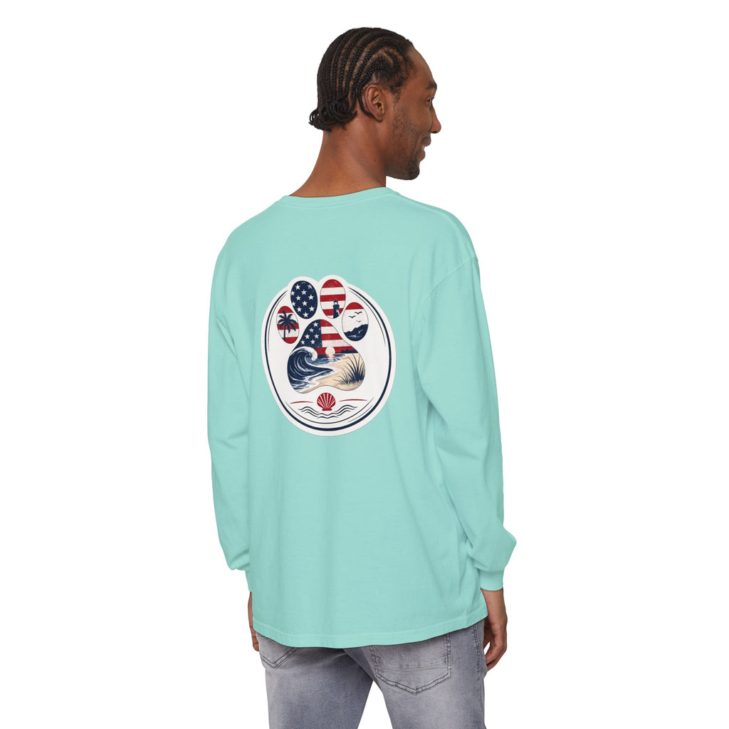 Patriotic Coast & Paws Signature Long Sleeve T‑Shirt