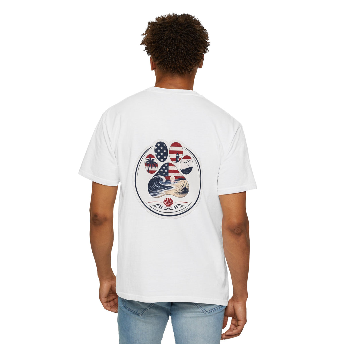 Coast & Paws Signature (Red, White & Blue) Unisex Garment-Dyed T-shirt