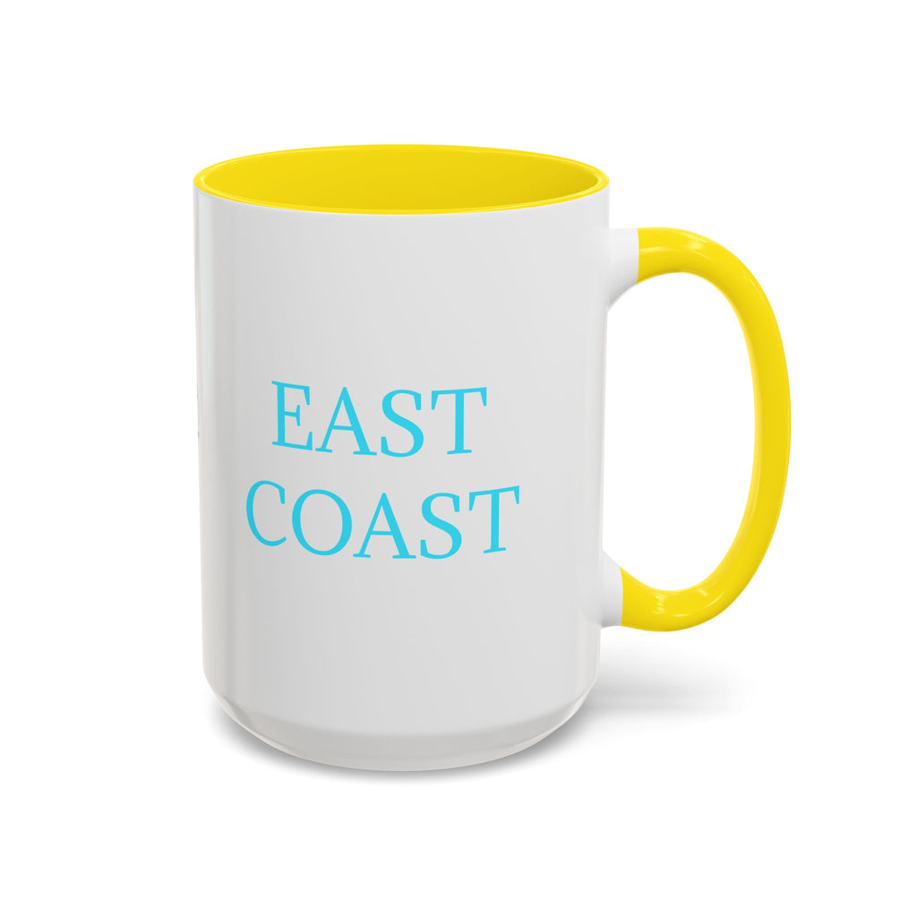 EAST Coast Coffee Mug — Coastal Blue Accent Ceramic Mug (11/15oz)