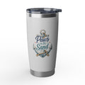 Paws & Sand 20oz Travel Tumbler — Nautical Anchor Dog Paw Insulated Cup