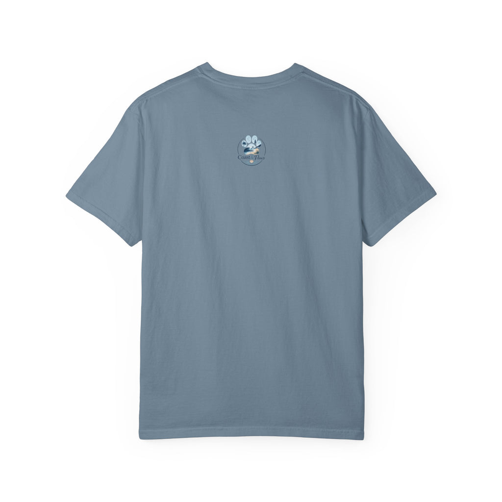 Coastal Soul Canine Heart T-shirt | Beach Dog Sunset Design