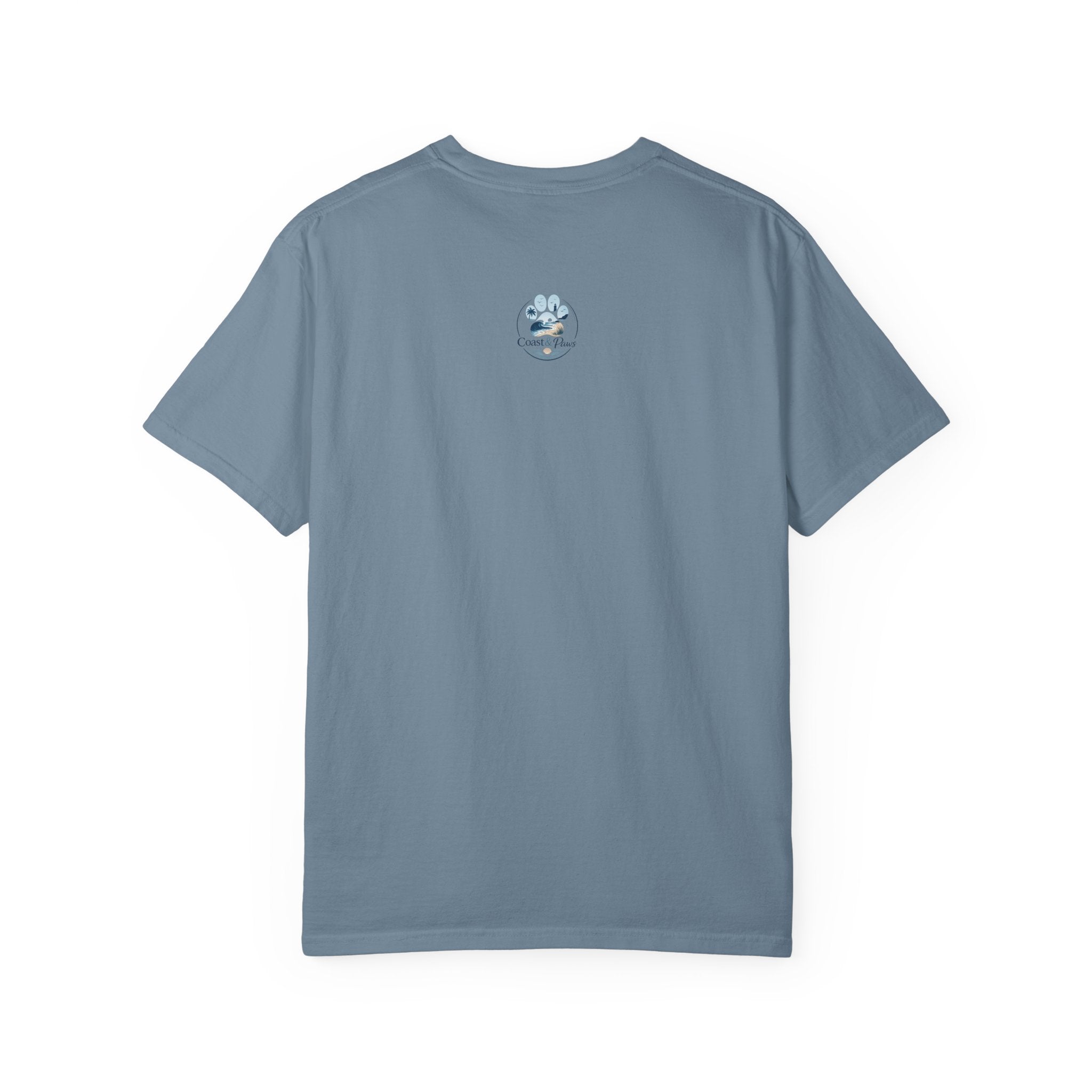 Coastal Soul Canine Heart T-shirt | Beach Dog Sunset Design