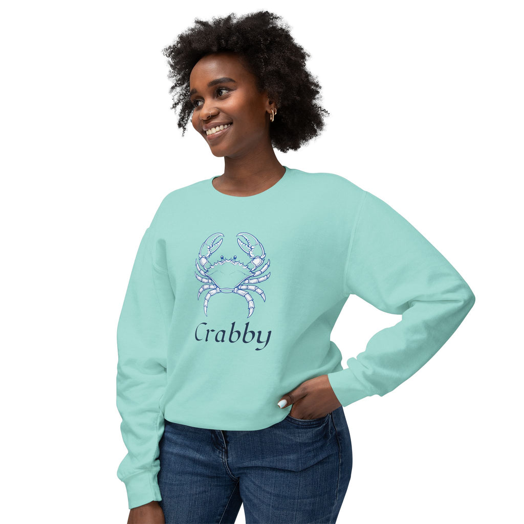 Crabby Blue Crab Sweatshirt — Coastal Nautical Crewneck