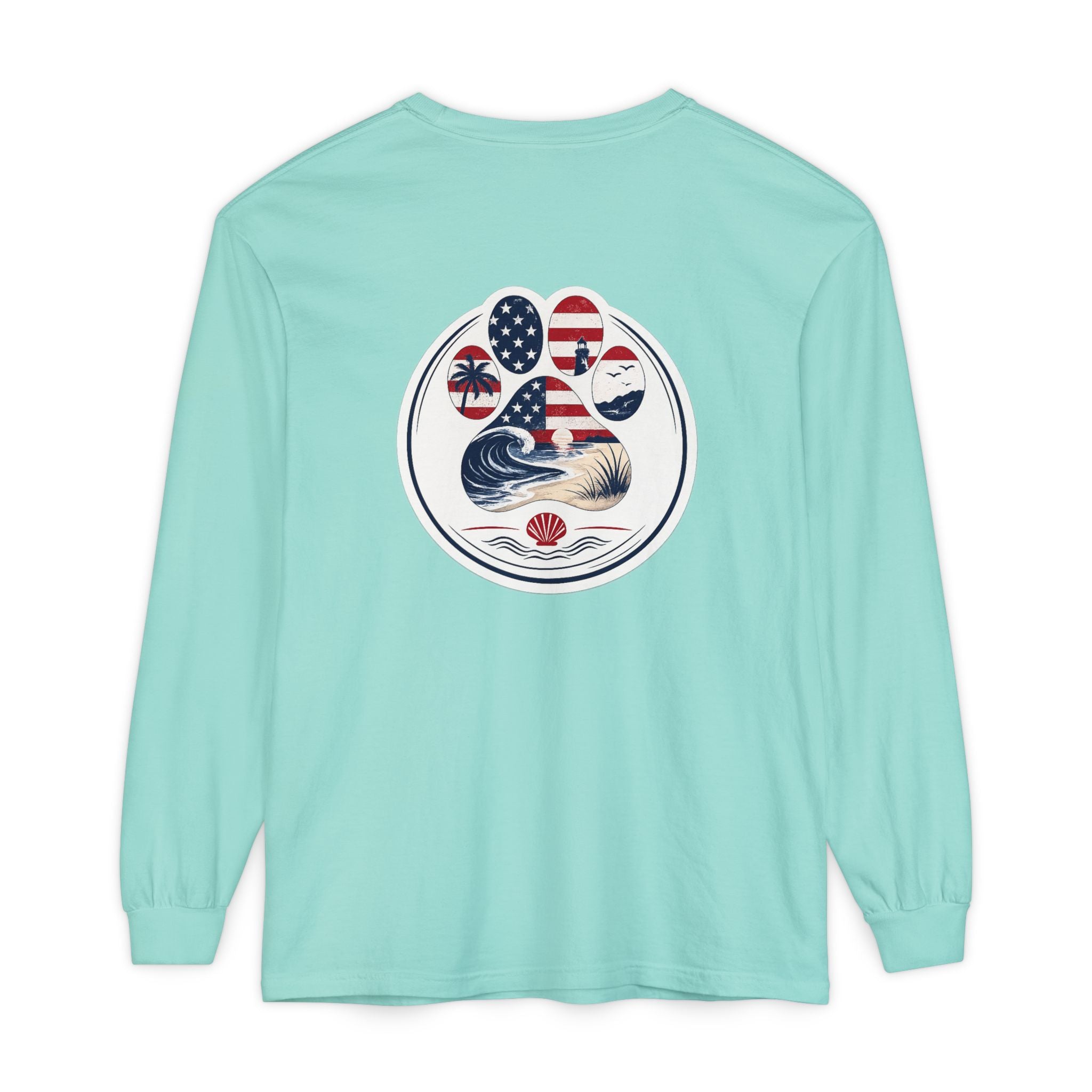 Patriotic Coast & Paws Signature Long Sleeve T‑Shirt