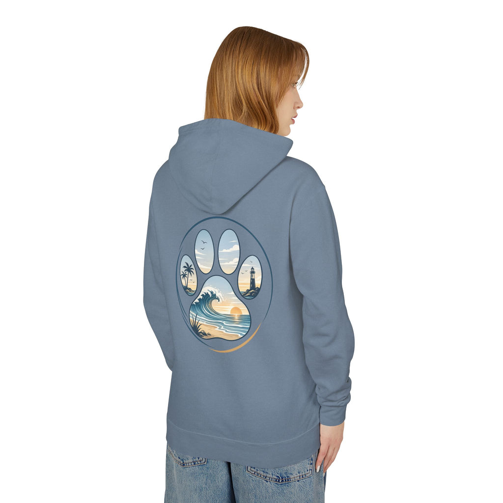 Coast & Paws Signature (Coastal Blue) Hoodie | Unisex Garment Dyed