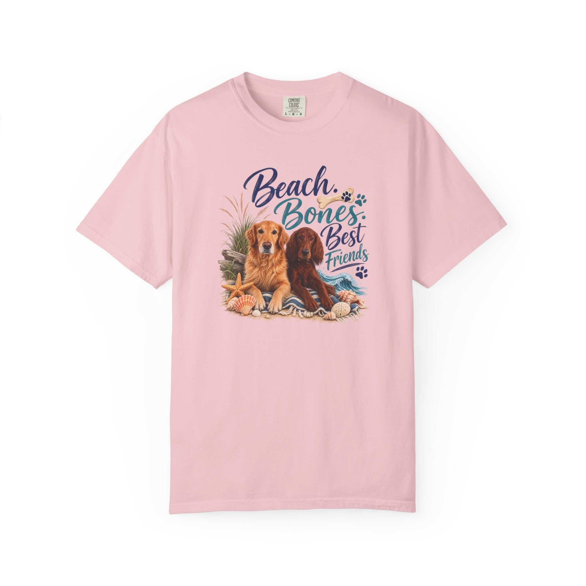 Beach Bones Best Friends Unisex Soft T-Shirt — Dog Lover Beach Tee