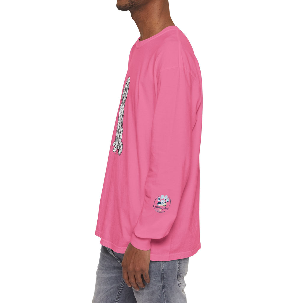 Irish Setter Unisex Long-Sleeve Tee with Coast & Paws logo on sleeve