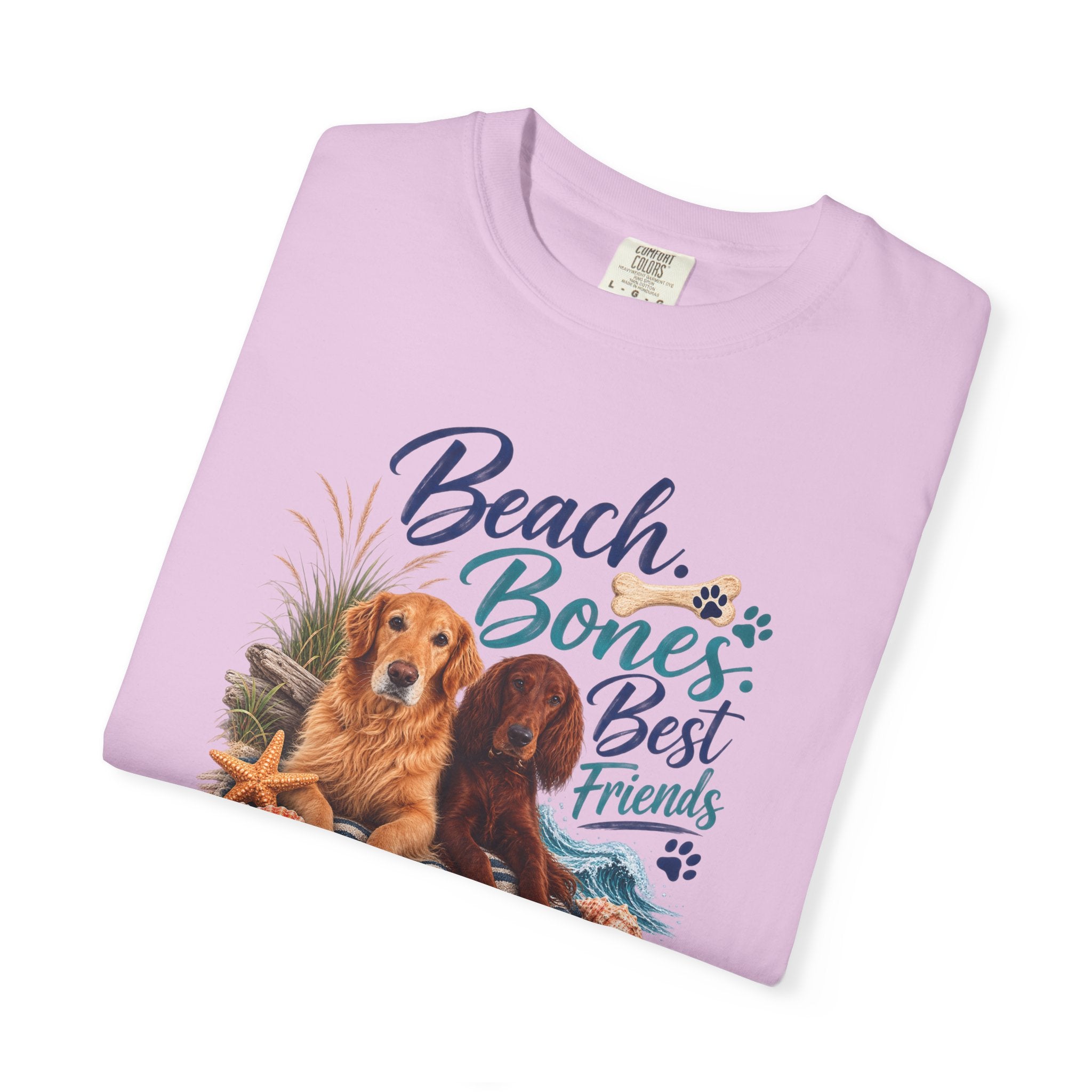 Beach Bones Best Friends Unisex Soft T-Shirt — Dog Lover Beach Tee