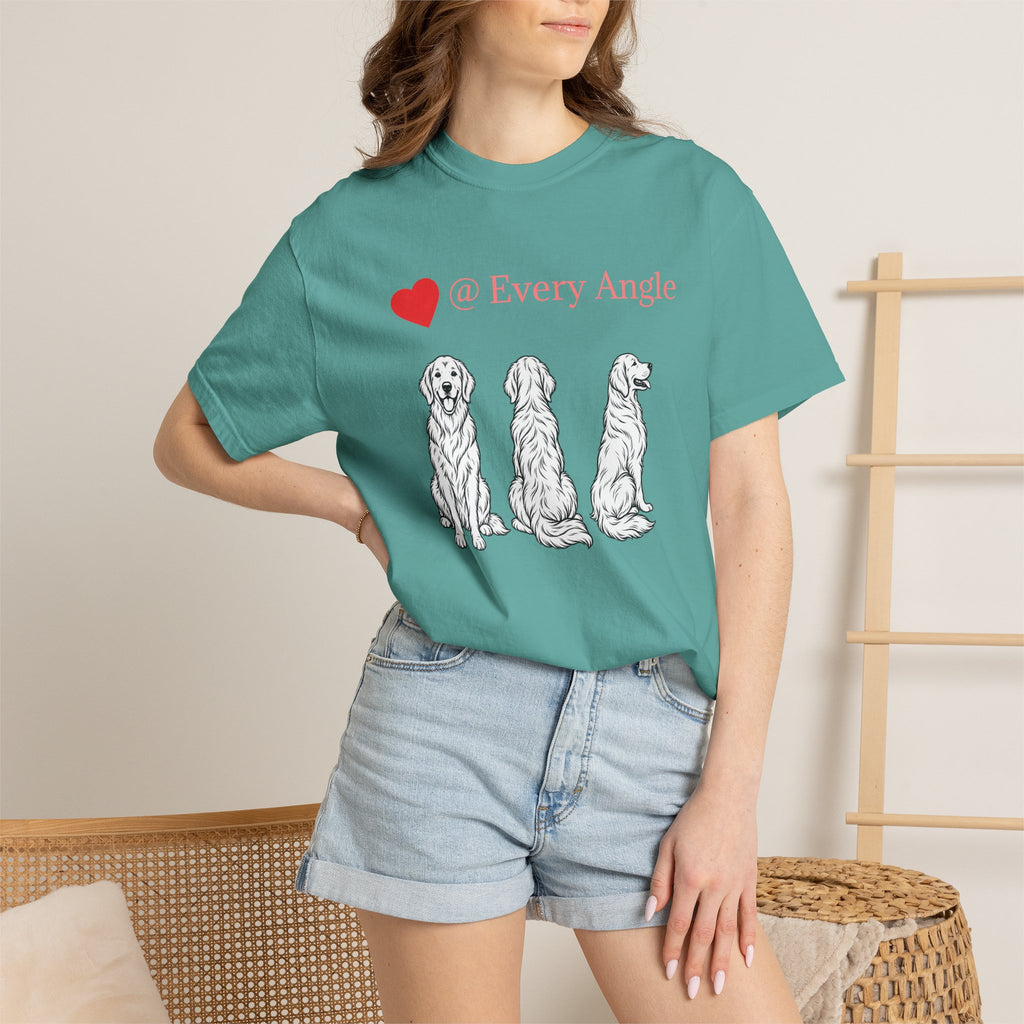 Golden Retriever Love T-Shirt — “@ Every Angle” Dog Portrait Tee - We can Customize with your dog breed