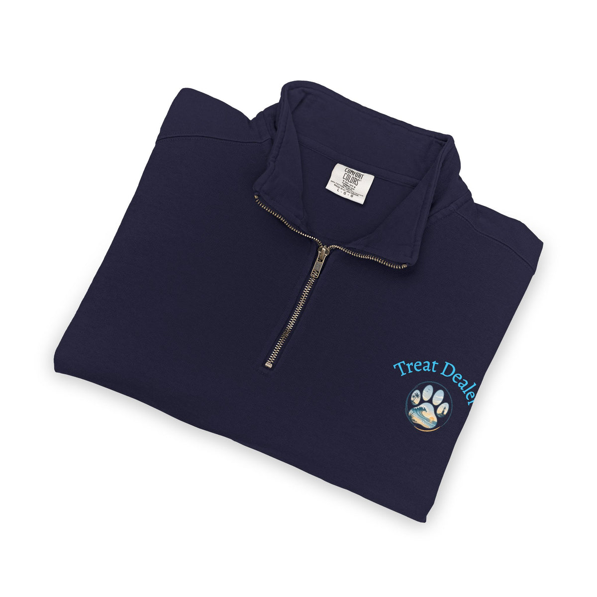 Quarter-Zip Sweatshirt — "Treat Dealer" Paw