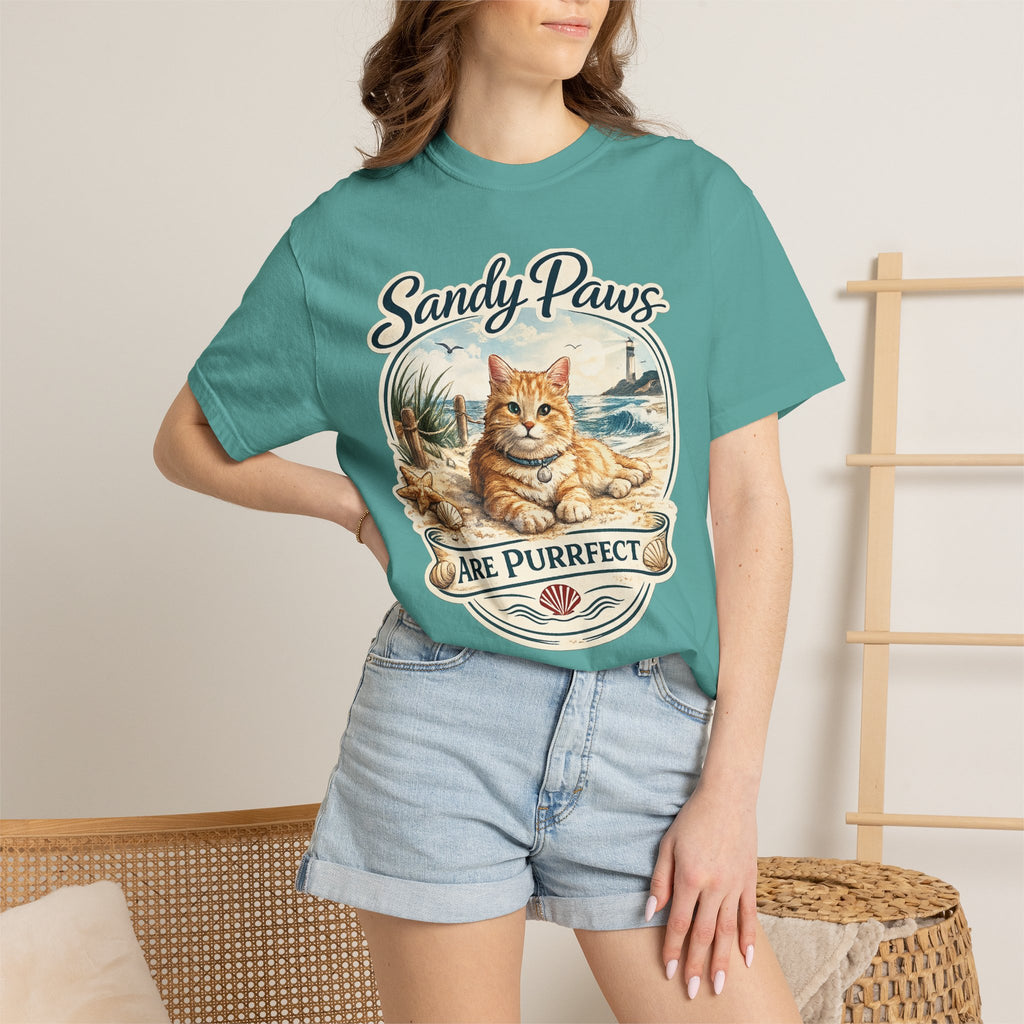 Sandy Paws Are Purrfect Beach Cat T-Shirt