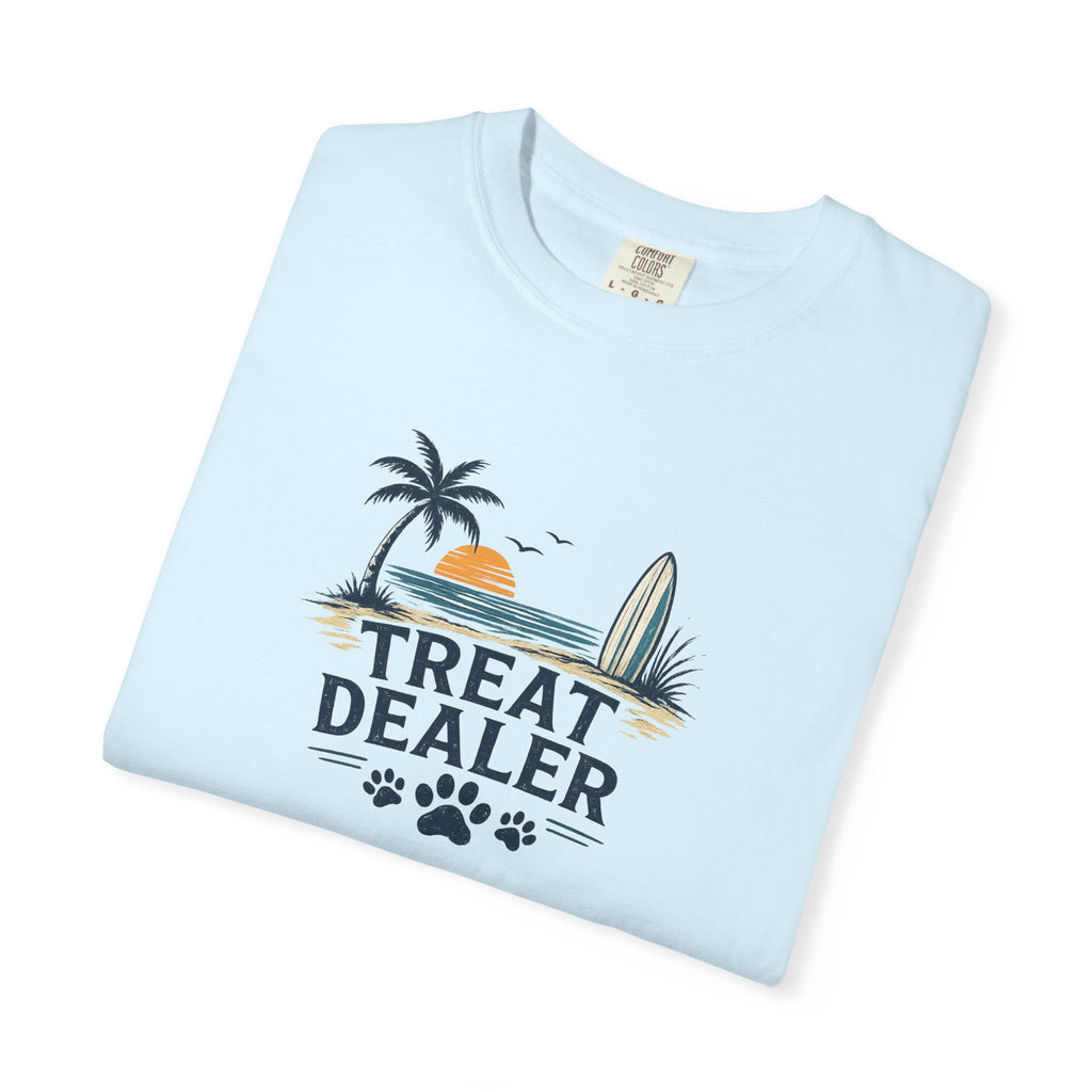 Treat Dealer Beach T-Shirt — Cute Dog Paw Surf Graphic