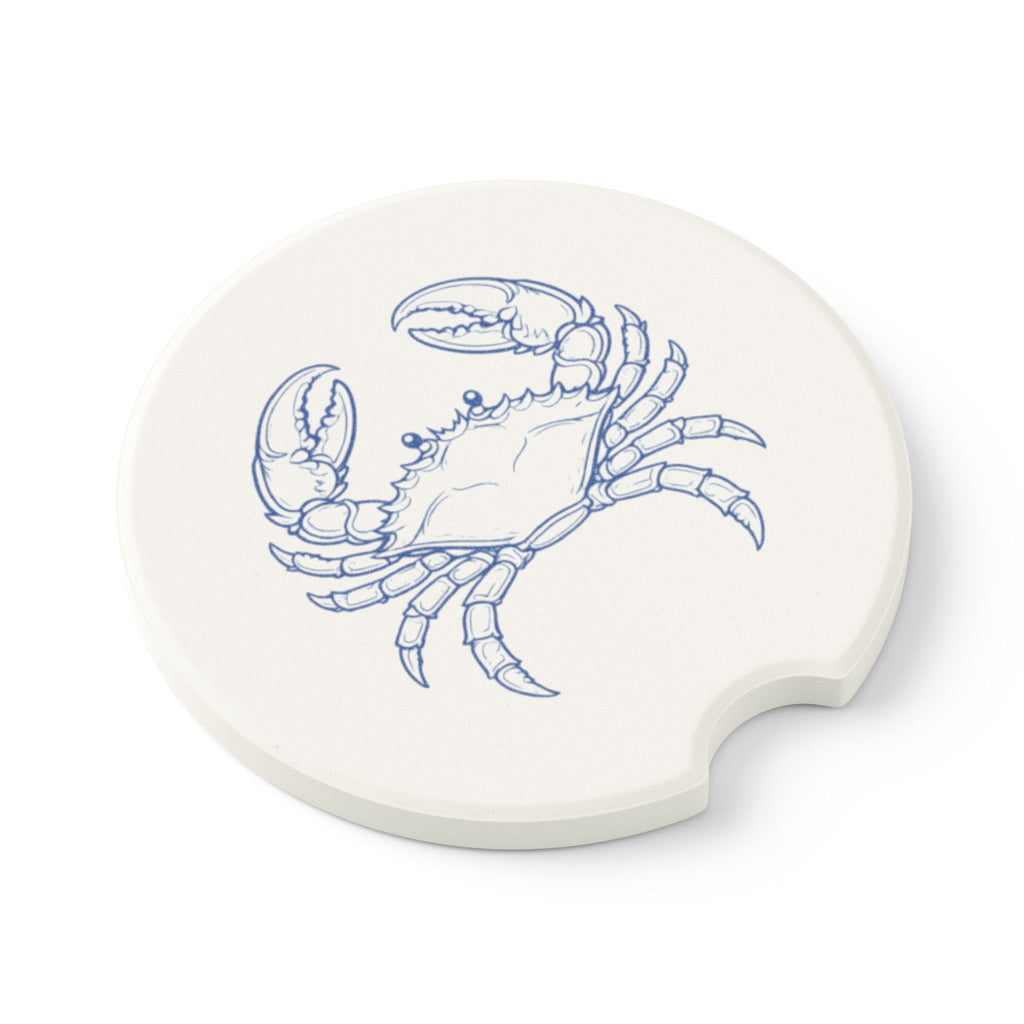 Crab Illustration Soapstone Car Coaster