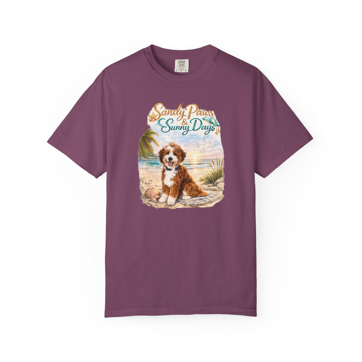 Sandy Paws Sunny Days T-Shirt — Unisex Comfort Colors Graphic Tee
