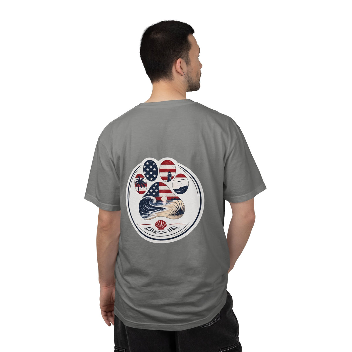 Coast & Paws Signature (Red, White & Blue) Unisex Garment-Dyed T-shirt
