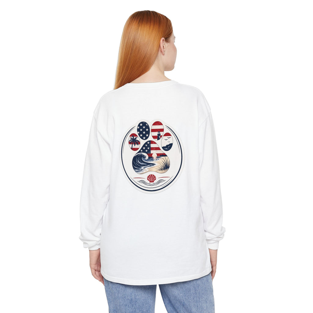 Patriotic Coast & Paws Signature Long Sleeve T‑Shirt