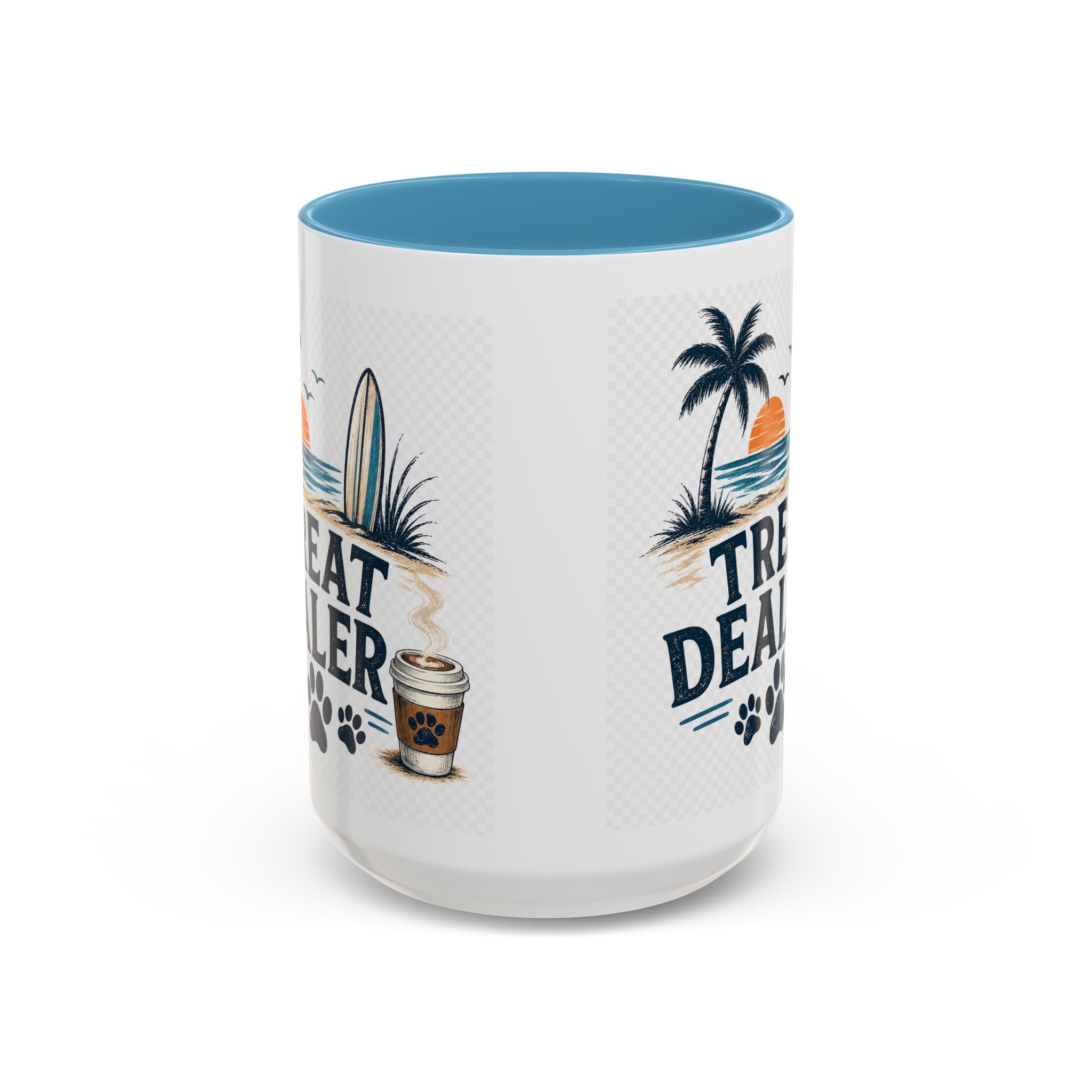 Treat Dealer Coffee Mug – Beach Paw Print Design (15oz)