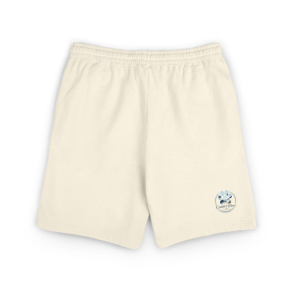 Beach Days Paw-Print Sweat Shorts — Lightweight Fleece Summer Lounge Shorts