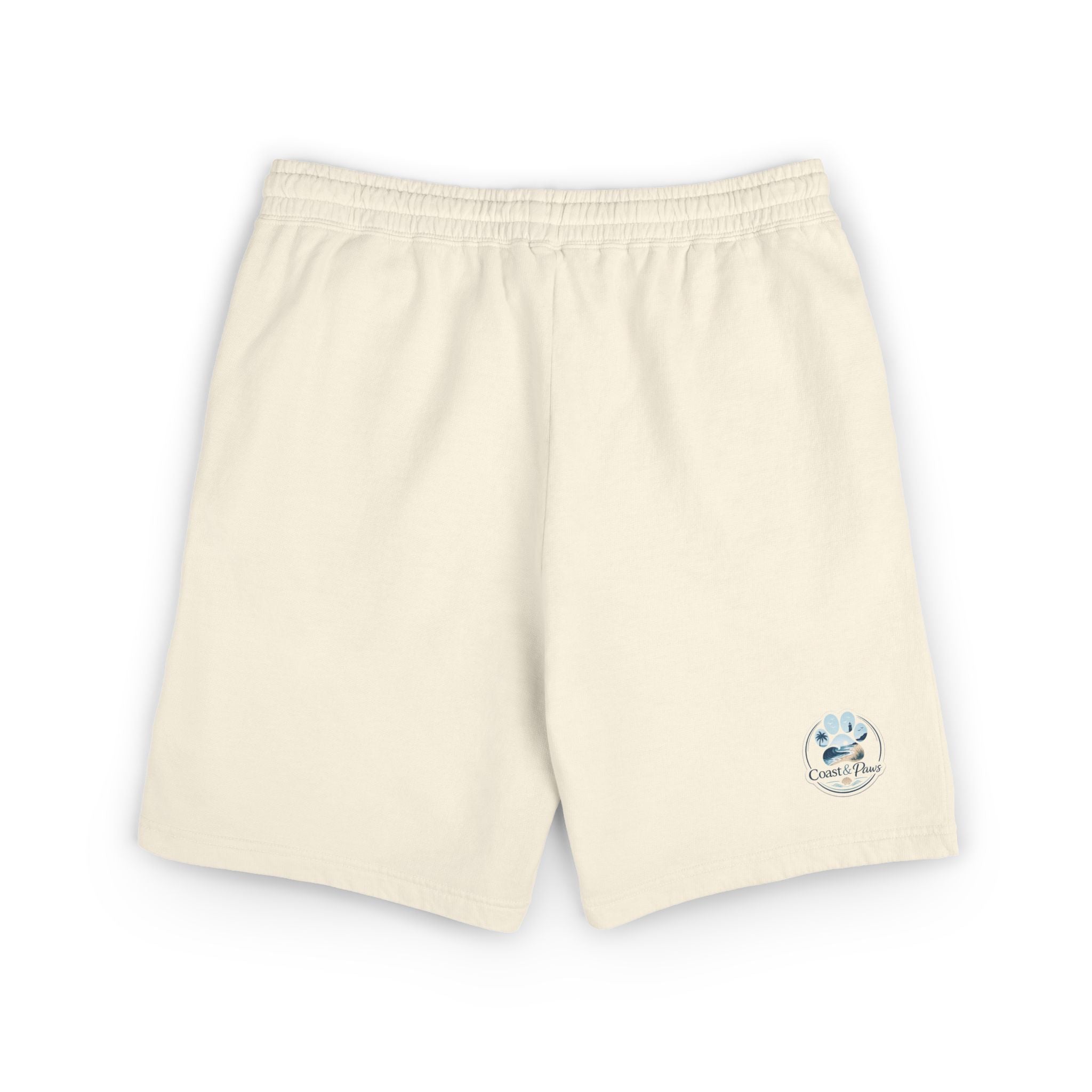 Beach Days Paw-Print Sweat Shorts — Lightweight Fleece Summer Lounge Shorts