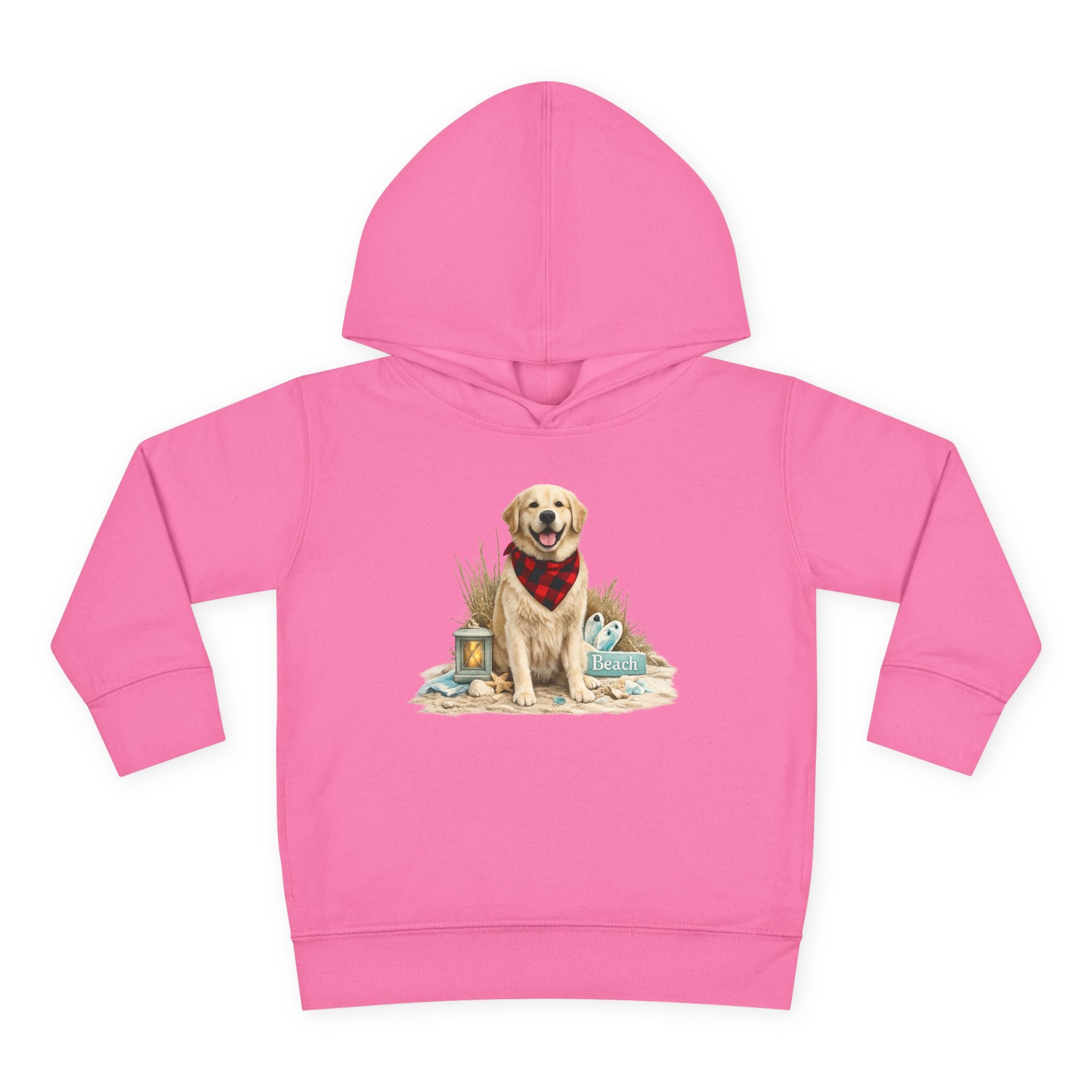 Toddler Hoodie — Golden Retriever with Bandana Graphic