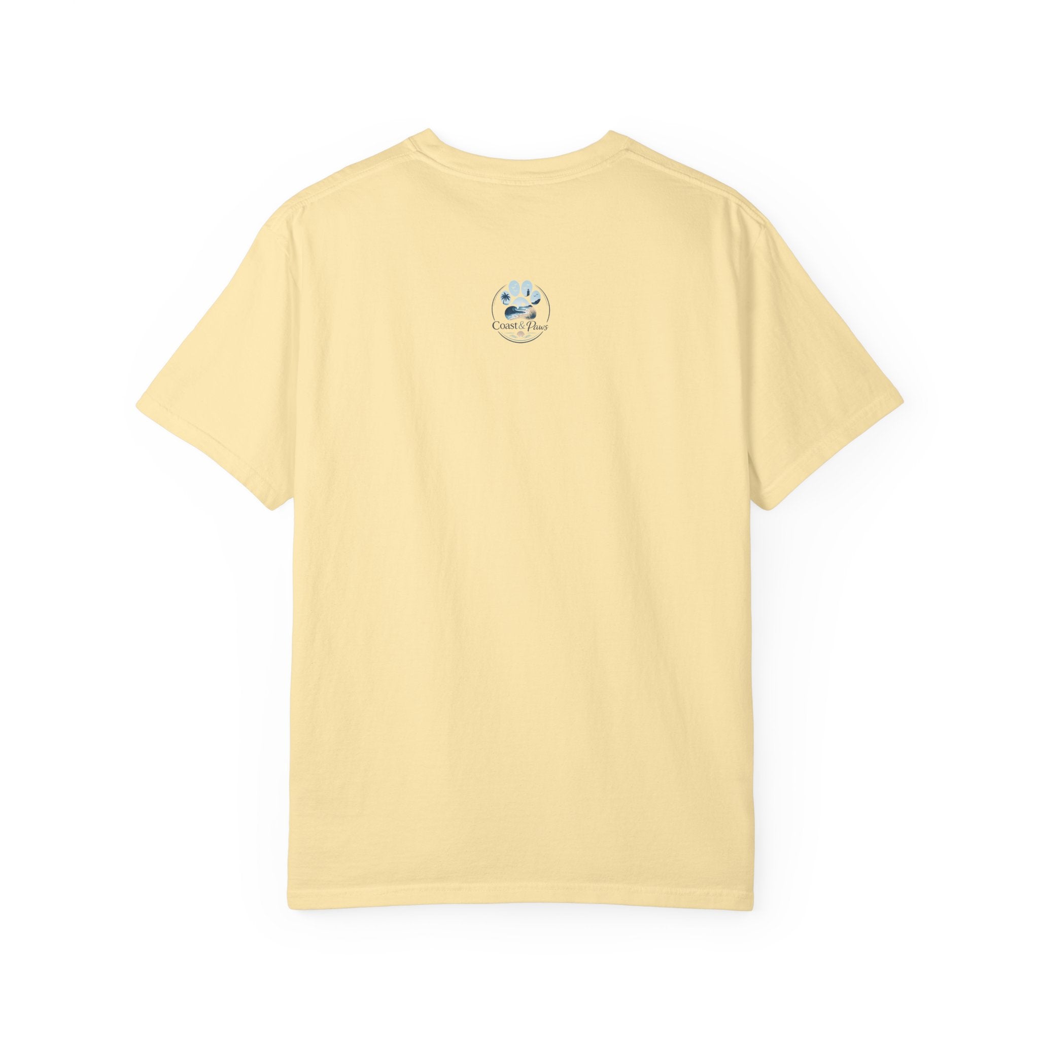 Coastal Soul Canine Heart T-shirt | Beach Dog Sunset Design
