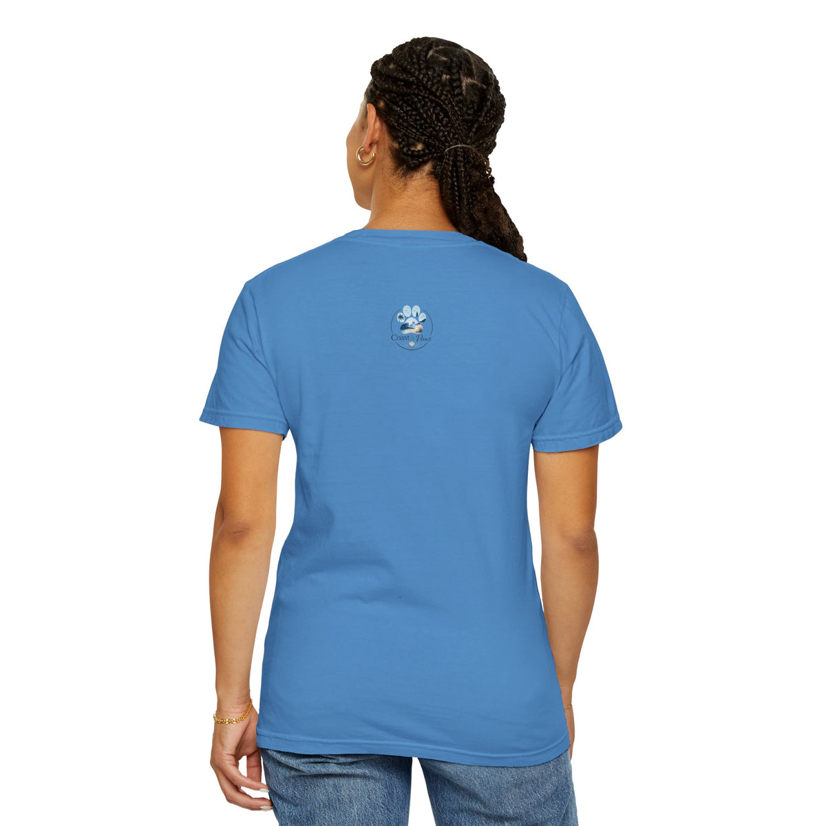 Ocean Paw Surf T-Shirt — Beach Sunset Paw Print Tee