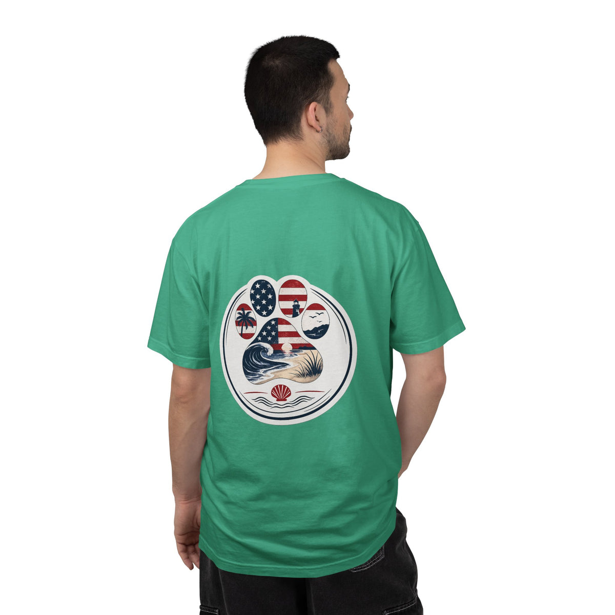 Coast & Paws Signature (Red, White & Blue) Unisex Garment-Dyed T-shirt
