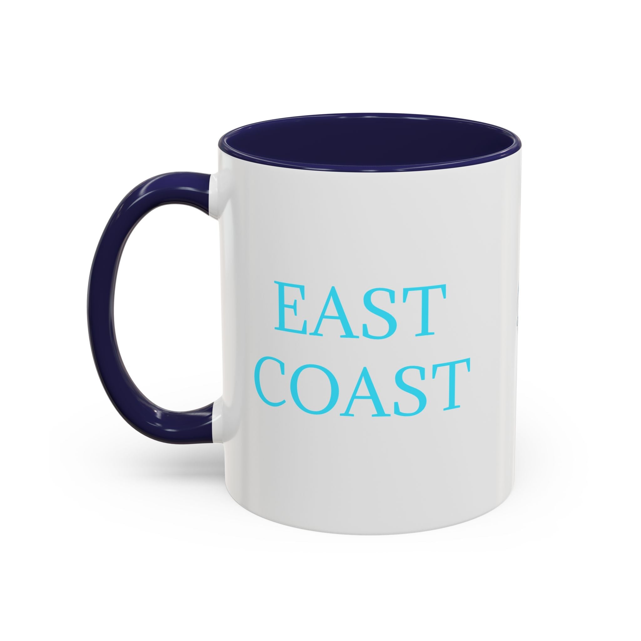 EAST Coast Coffee Mug — Coastal Blue Accent Ceramic Mug (11/15oz)