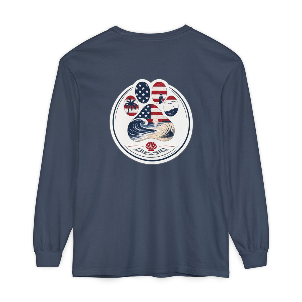 Patriotic Coast & Paws Signature Long Sleeve T‑Shirt