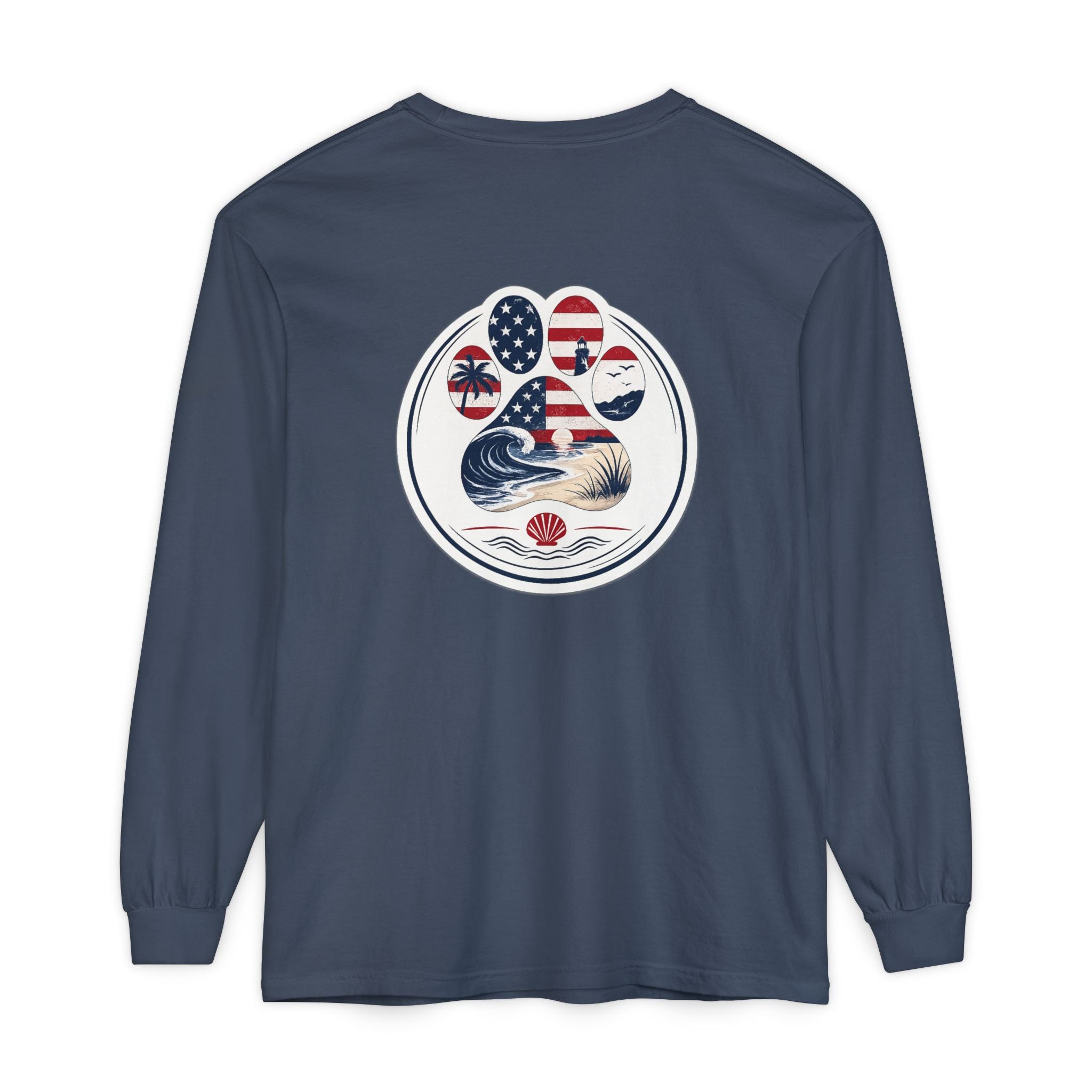 Patriotic Coast & Paws Signature Long Sleeve T‑Shirt
