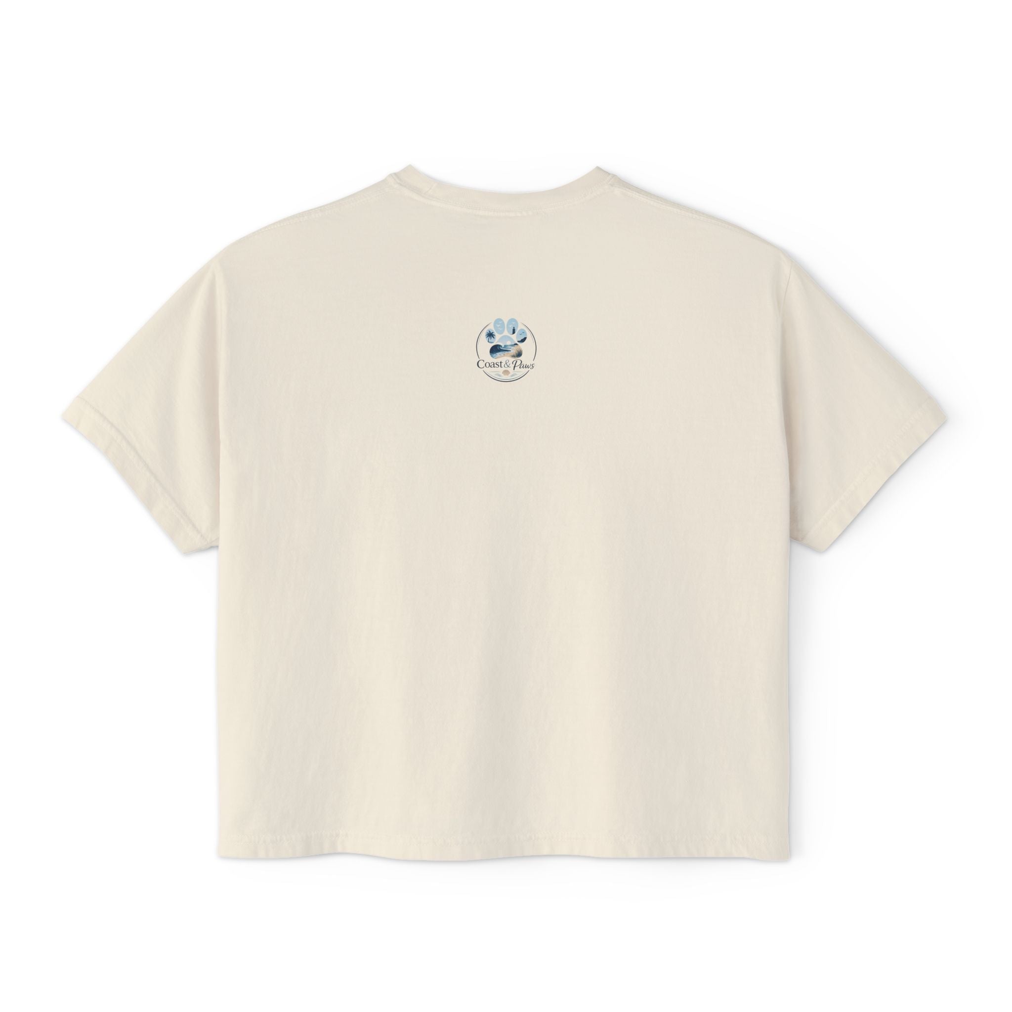 Boxy Tee "Beach Hair, Dog Hair, Same Thing" Paw Graphic