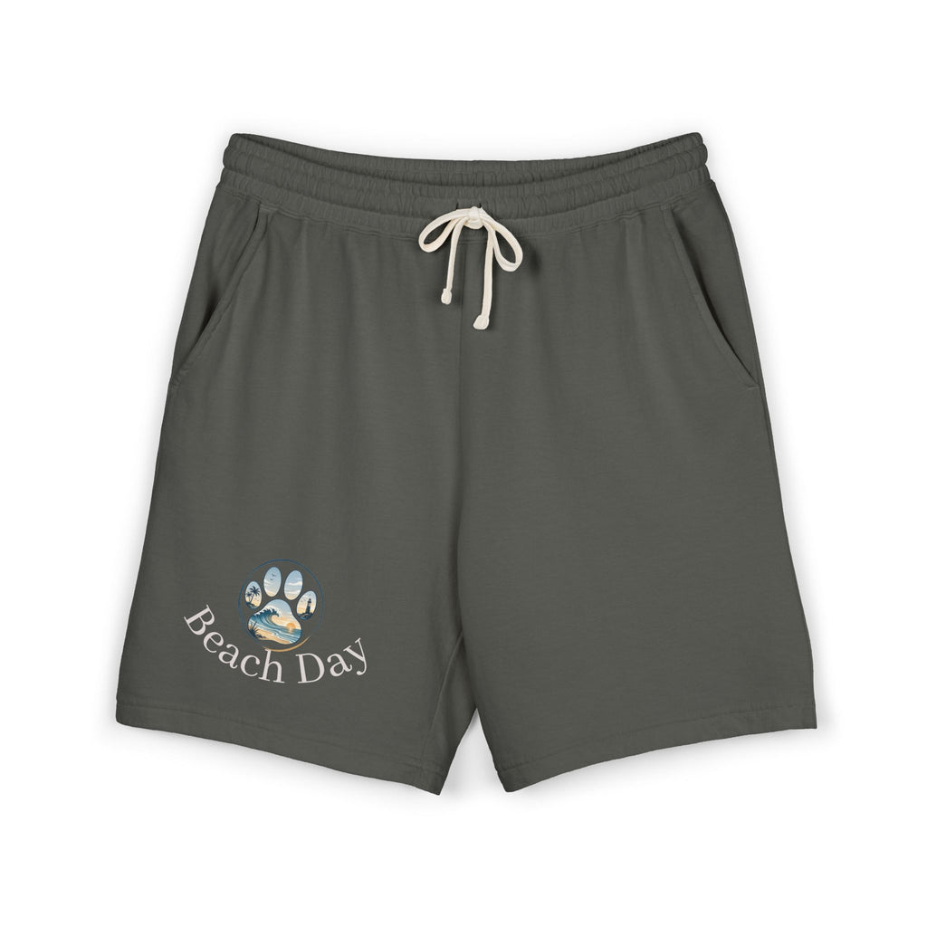 Beach Days Paw-Print Sweat Shorts — Lightweight Fleece Summer Lounge Shorts