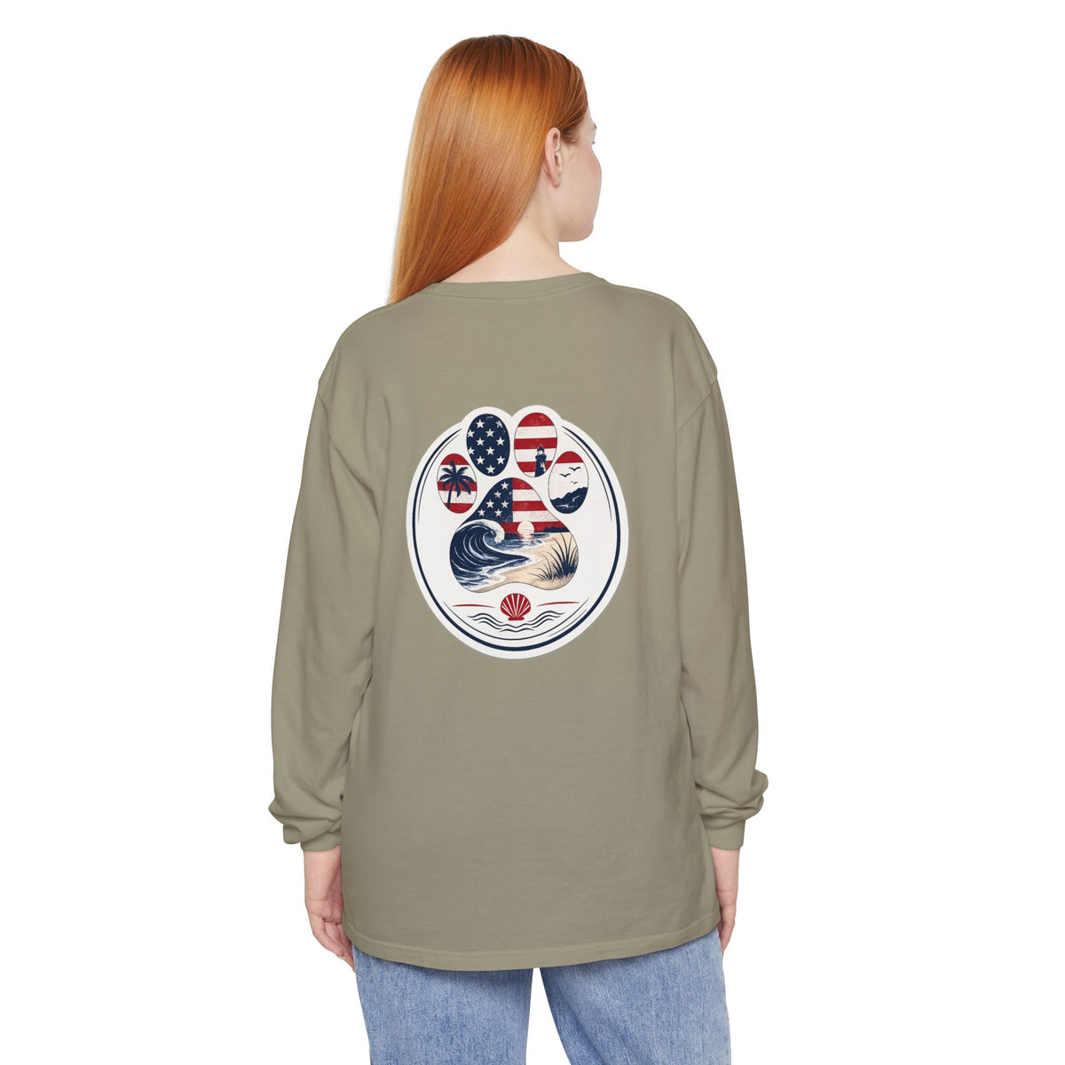 Patriotic Coast & Paws Signature Long Sleeve T‑Shirt