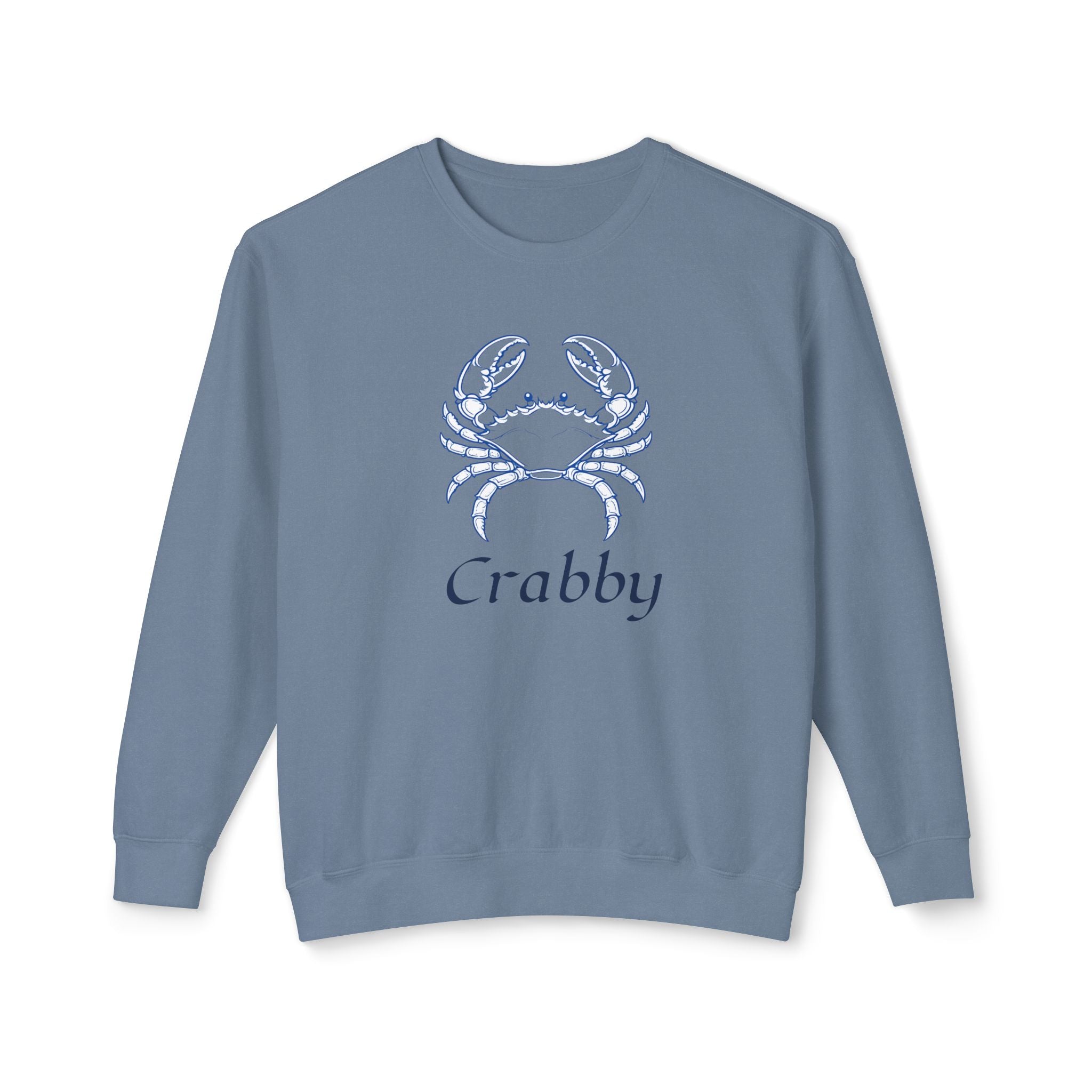 Crabby Blue Crab Sweatshirt — Coastal Nautical Crewneck