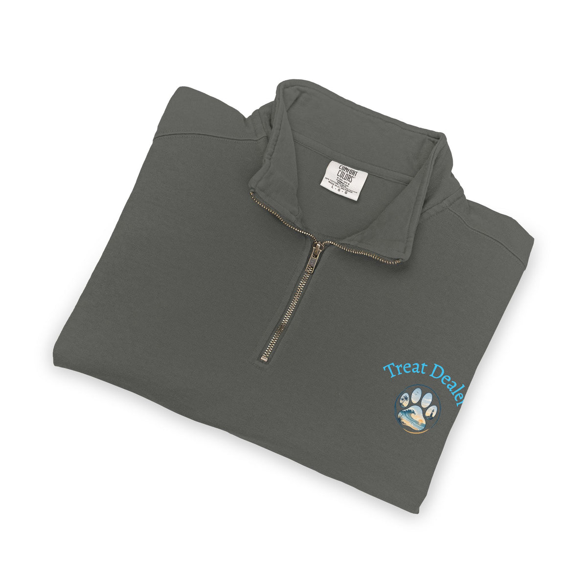 Quarter-Zip Sweatshirt — "Treat Dealer" Paw