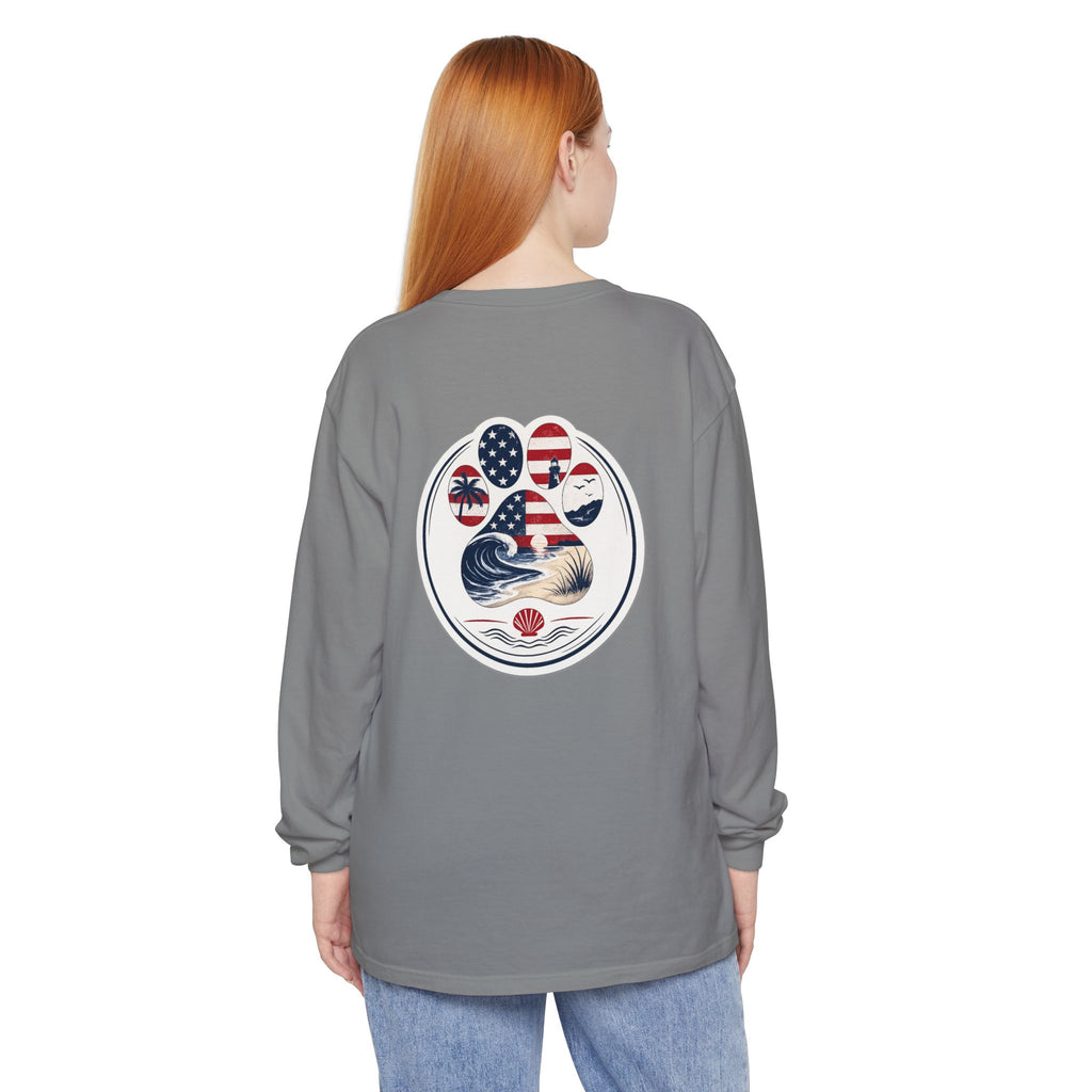 Patriotic Coast & Paws Signature Long Sleeve T‑Shirt