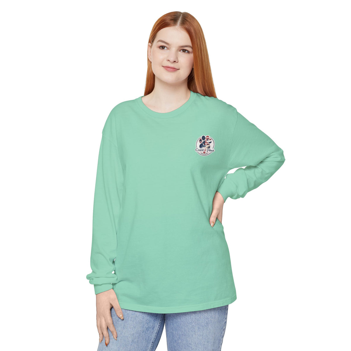 Patriotic Coast & Paws Signature Long Sleeve T‑Shirt