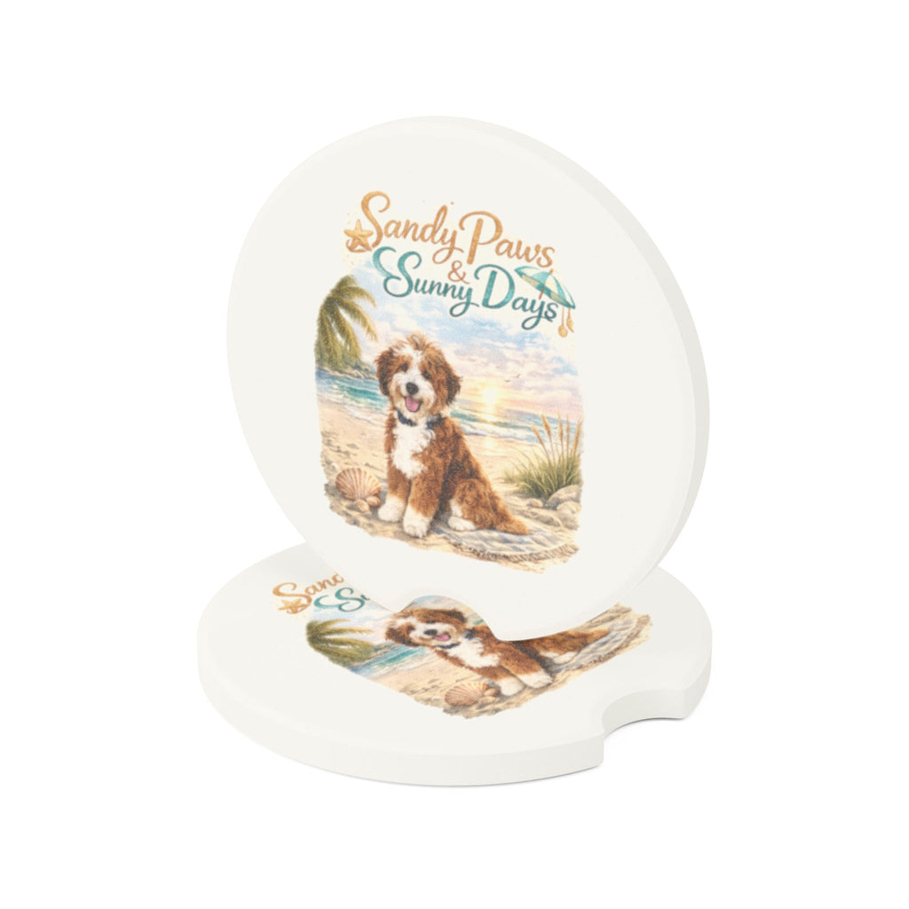 Bernedoodle Soapstone Car Coaster – Sandy Paws Sunny Days