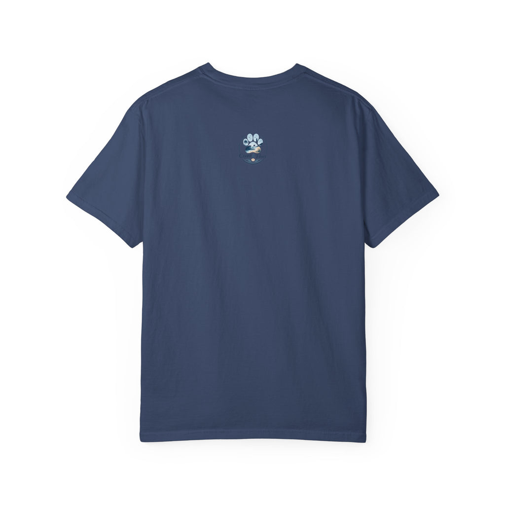 Ocean Paw Surf T-Shirt — Beach Sunset Paw Print Tee