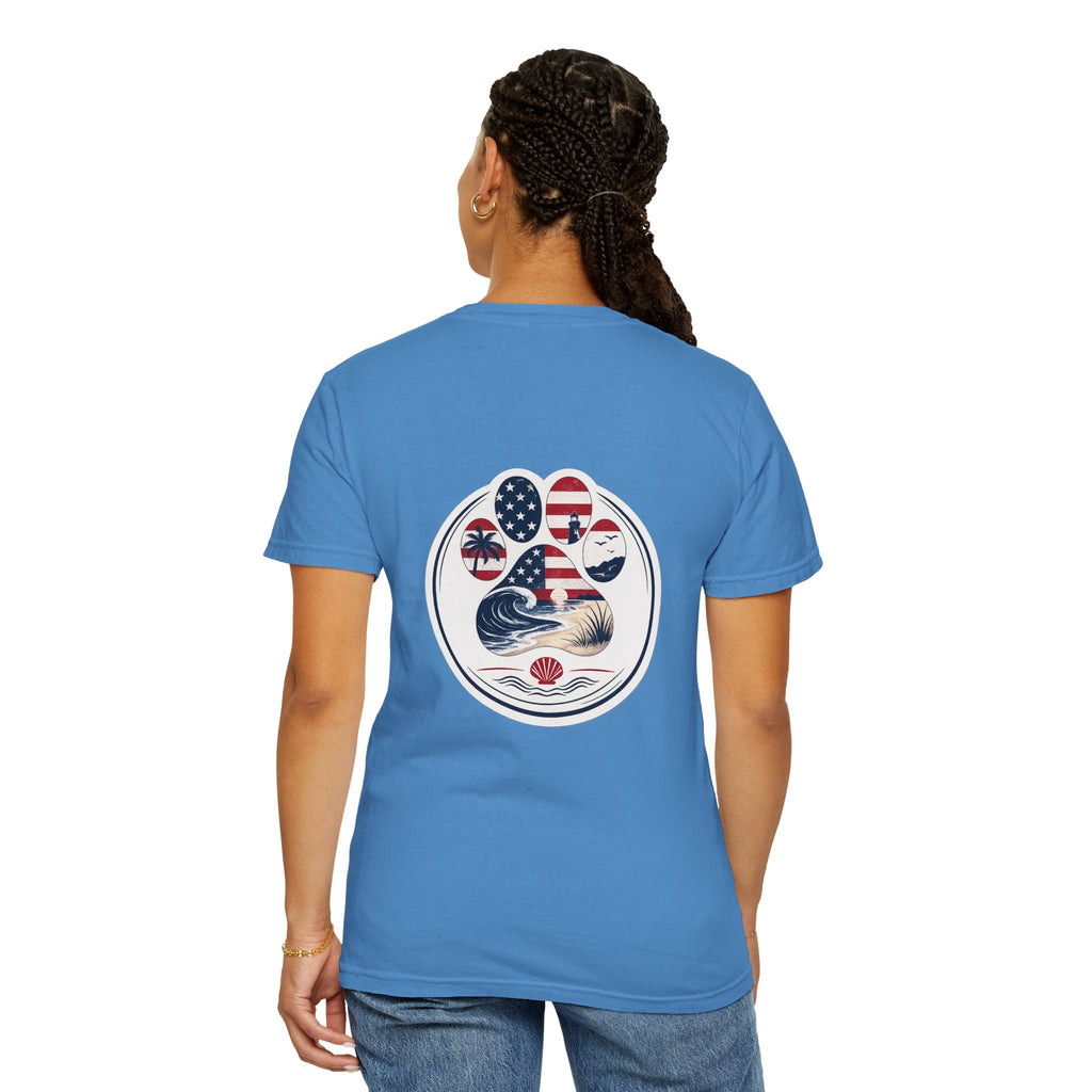 Coast & Paws Signature (Red, White & Blue) Unisex Garment-Dyed T-shirt