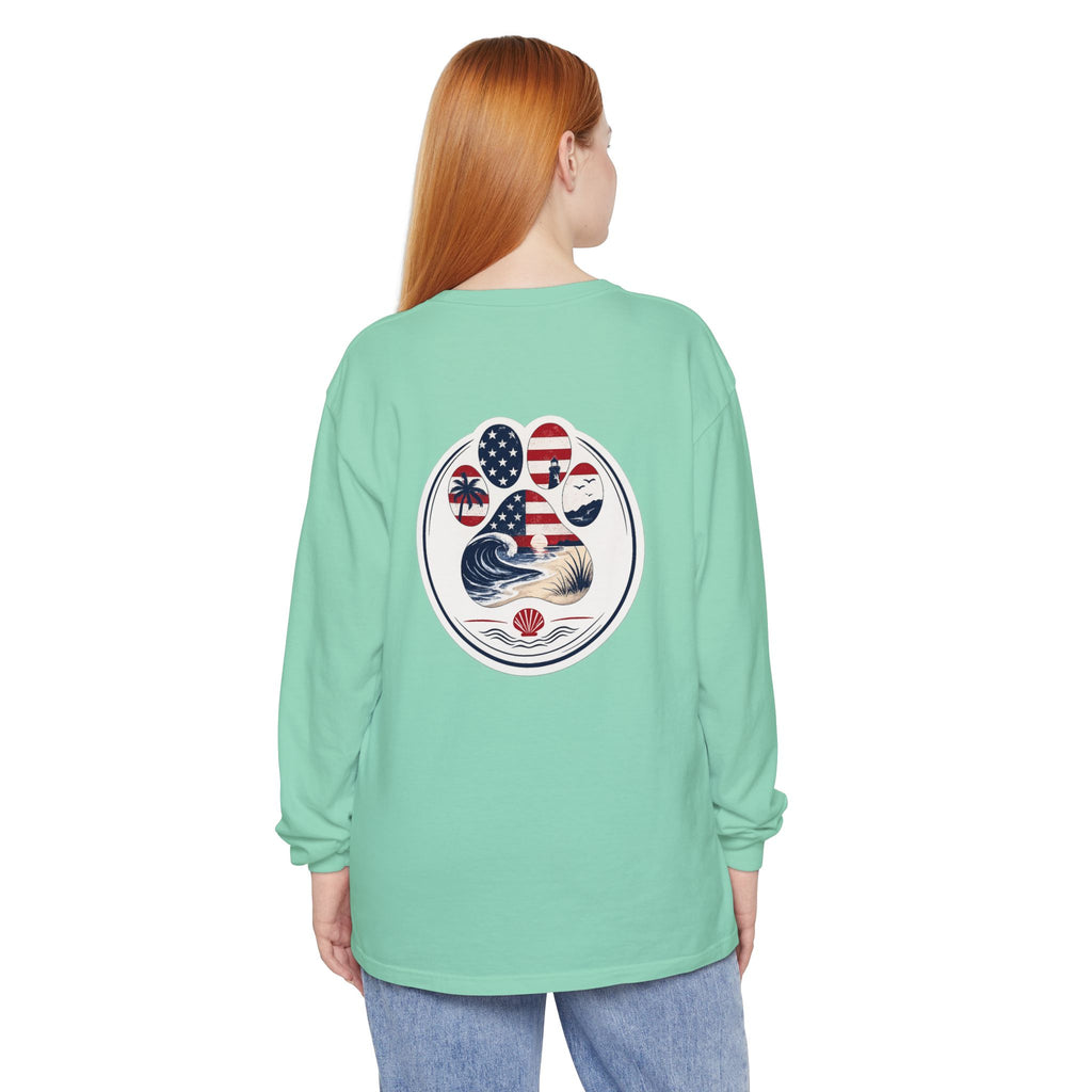 Patriotic Coast & Paws Signature Long Sleeve T‑Shirt