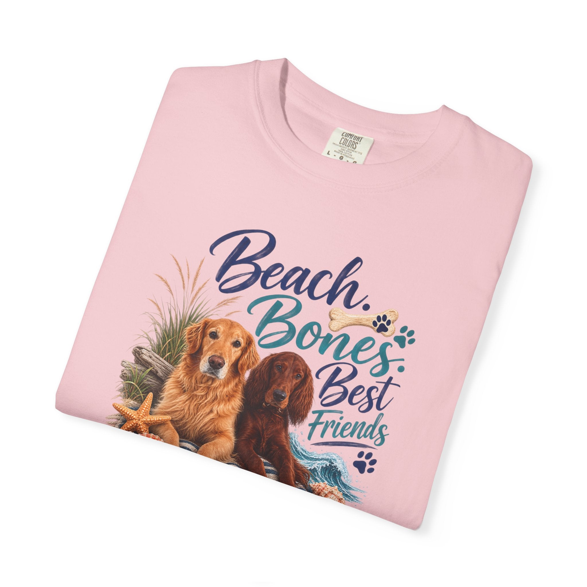 Beach Bones Best Friends Unisex Soft T-Shirt — Dog Lover Beach Tee