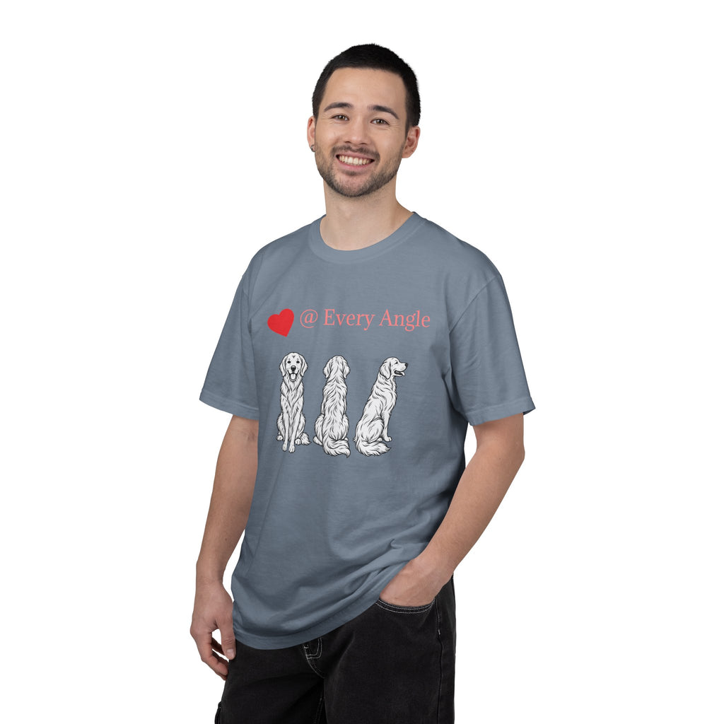 Golden Retriever Love T-Shirt — “@ Every Angle” Dog Portrait Tee - We can Customize with your dog breed