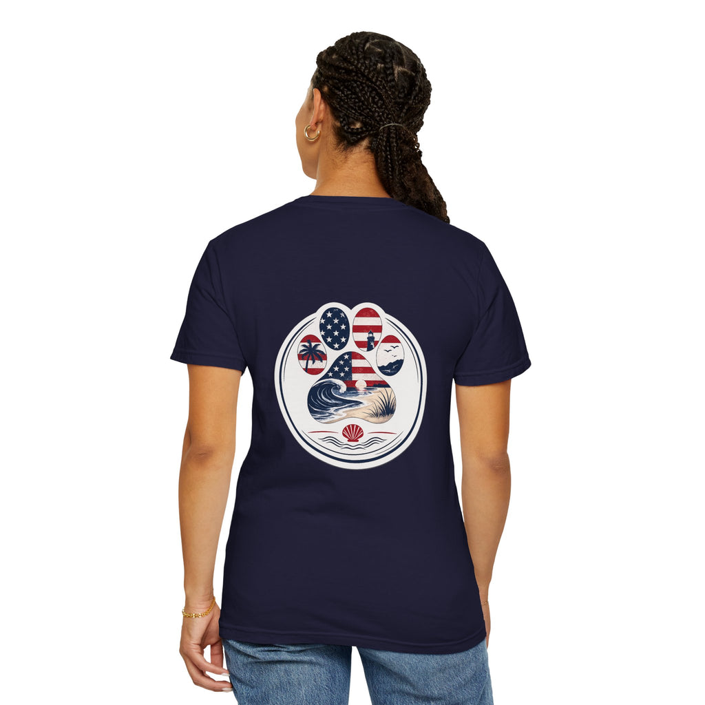 Coast & Paws Signature (Red, White & Blue) Unisex Garment-Dyed T-shirt