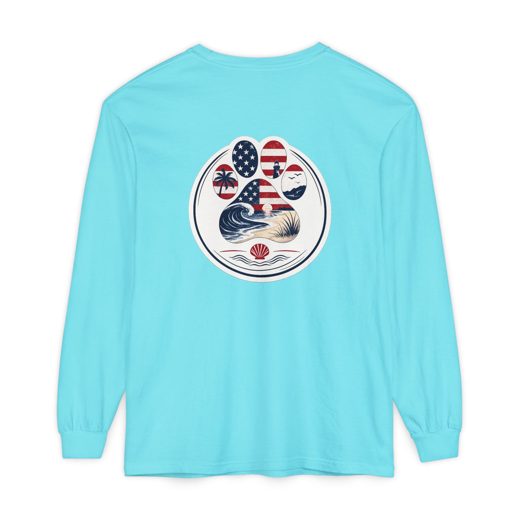 Patriotic Coast & Paws Signature Long Sleeve T‑Shirt