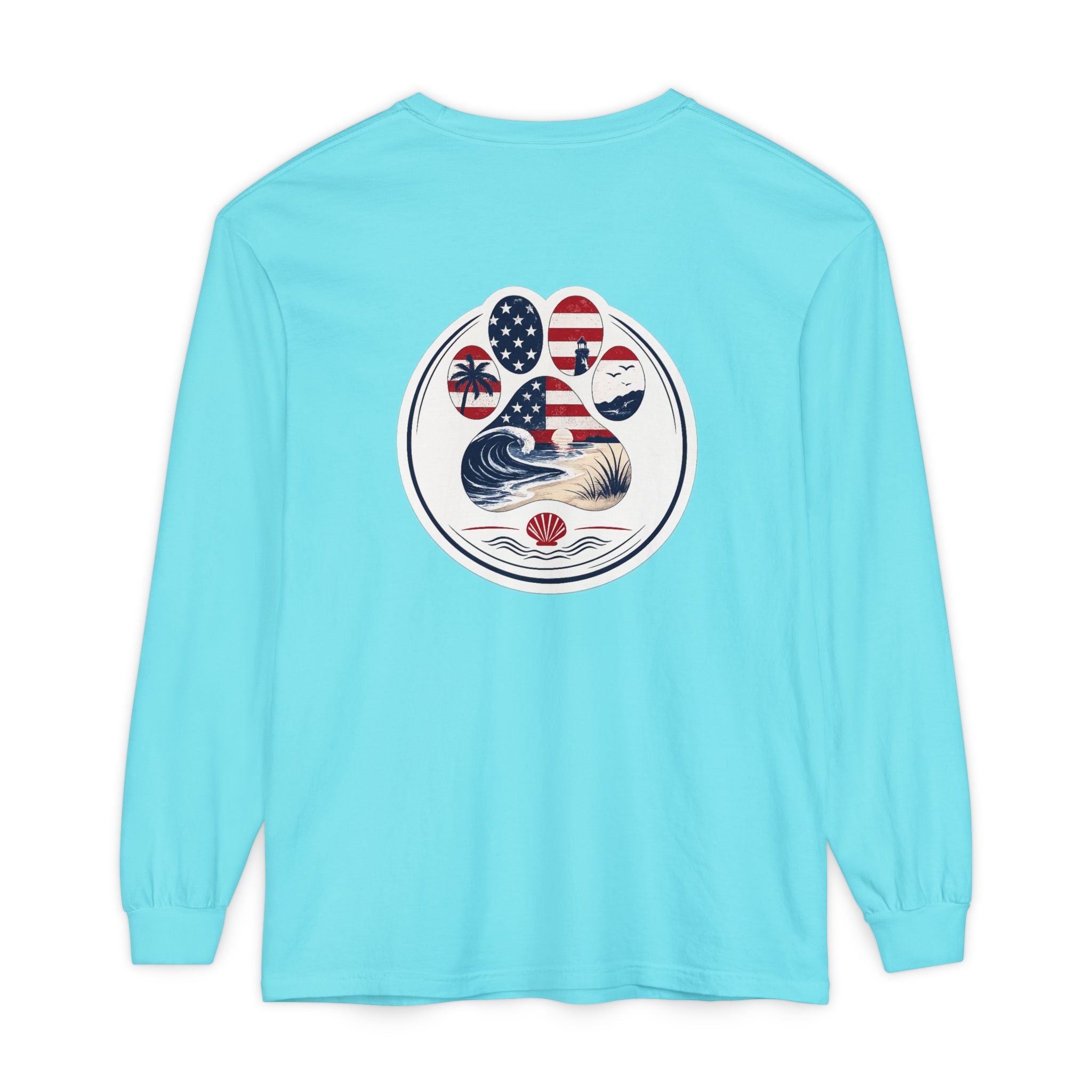 Patriotic Coast & Paws Signature Long Sleeve T‑Shirt