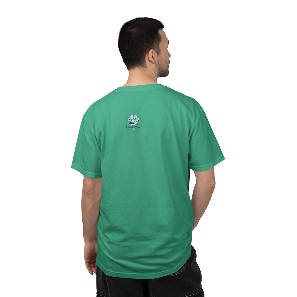 Ocean Paw Surf T-Shirt — Beach Sunset Paw Print Tee