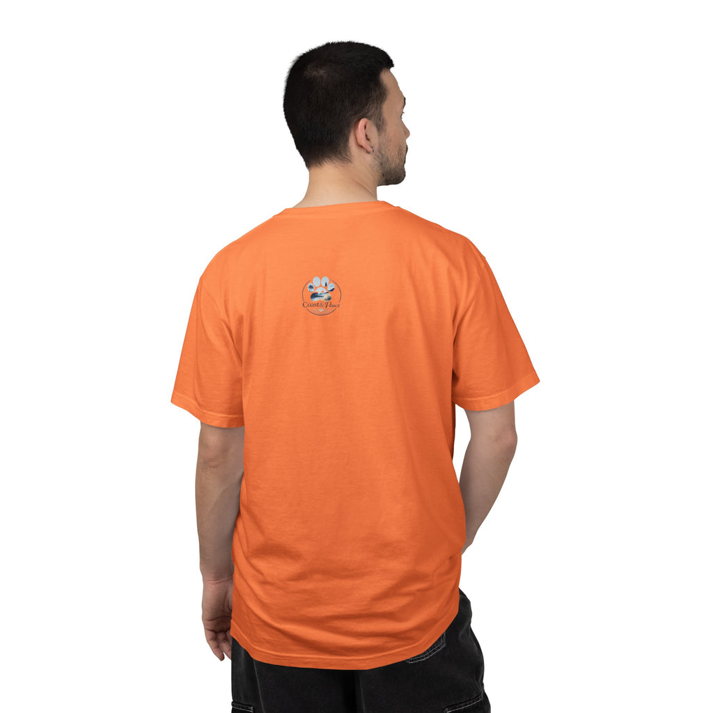 Ocean Paw Surf T-Shirt — Beach Sunset Paw Print Tee
